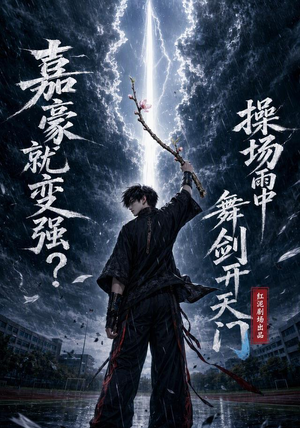 嘉豪就变强？操场雨中舞剑开天门（68集）看短剧放松一下